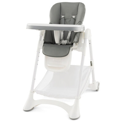 Costway Folding Baby High Chair Adjustable Convertible High Chair W/ Detachable Cushion