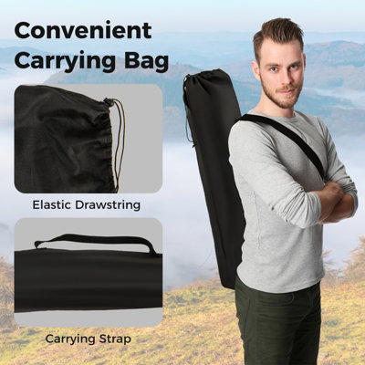 Costway Folding Camping Chair Camping Lounge Chair with Adjustable Backrest - 9
