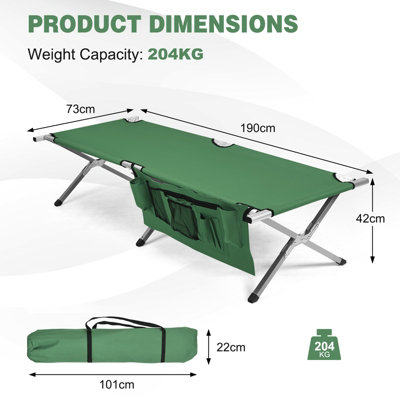 Costway Folding Camping Cot Collapsible Portable Sleeping Army Camp Bed W/ Carry Bag