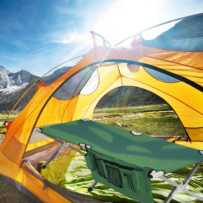 Costway Folding Camping Cot Collapsible Portable Sleeping Army Camp Bed W/ Carry Bag - 3