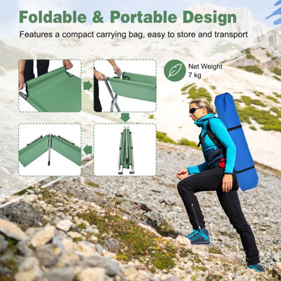 Costway Folding Camping Cot Collapsible Portable Sleeping Army Camp Bed W/ Carry Bag - 7
