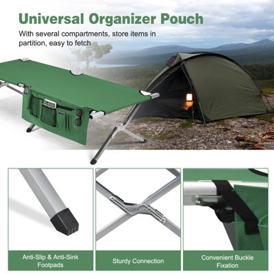 Costway Folding Camping Cot Collapsible Portable Sleeping Army Camp Bed W/ Carry Bag - 8