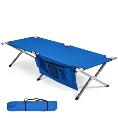 Costway Folding Camping Cot Collapsible Portable Sleeping Army Camp Bed W/ Carry Bag