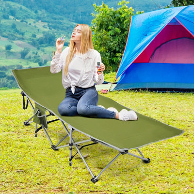 Costway Folding Camping Cot Heavy-Duty Outdoor Cot Bed Portable Sleeping Cot - 3