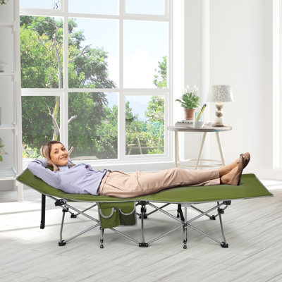 Costway Folding Camping Cot Heavy-Duty Outdoor Cot Bed Portable Sleeping Cot - 4