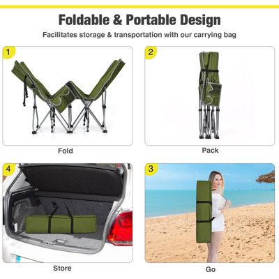 Costway Folding Camping Cot Heavy-Duty Outdoor Cot Bed Portable Sleeping Cot - 6