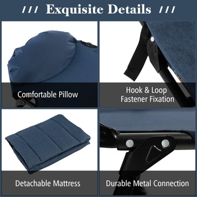 Costway Folding Camping Cot W/ Detachable Mattress & 6-Position Adjustable Backrest - 7