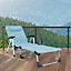 Costway Folding Chaise Lounger Outdoor Patio Lounge Chair Reclining W/ Cup Holder