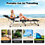 Costway Folding  Chaise Lounger Outdoor Patio Reclining Lounge Chair  W/ Cup Holder