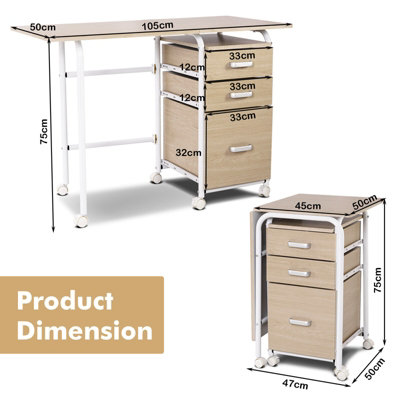 Costway Folding Computer Desk Wheeled PC Laptop Table Writing ...