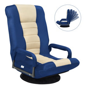 Costway Folding Floor Gaming Sofa Chair 6-Position Adjustable Recliner Swivel Armchair