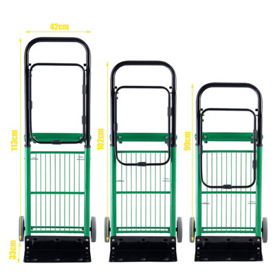Costway Folding Hand Truck Height Adjustable Heavy Duty Steel 90kg Capacity Portable - 5