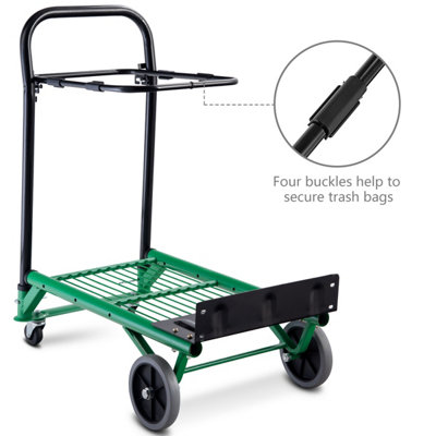 Costway Folding Hand Truck Height Adjustable Heavy Duty Steel 90kg Capacity Portable - 6