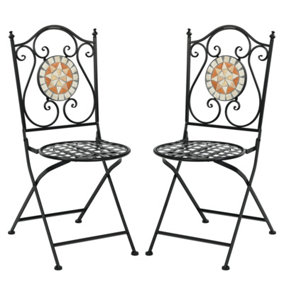 Costway Folding Metal Chairs Set of 2 w/ Backrests