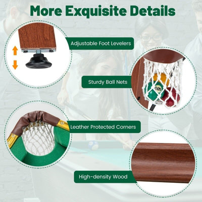 COSTWAY Folding Pool Table Set Portable Billiards Table Game w ...