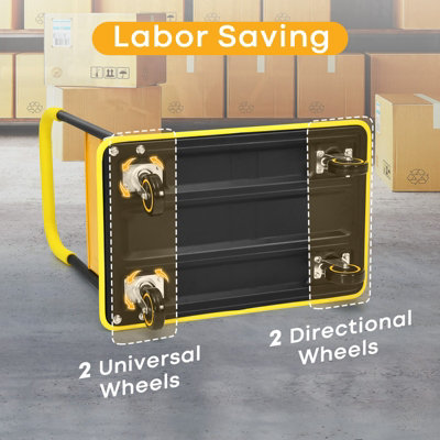 Costway Folding Push Cart Dolly Moving Hand Truck Rolling Flatbed Platform Cart 150KG - 7