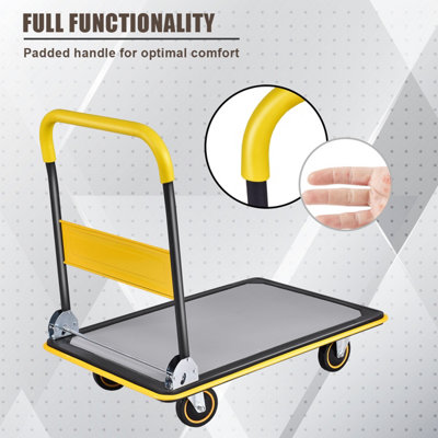 Costway Folding Push Cart Dolly Moving Hand Truck Rolling Flatbed Platform Cart 300KG - 5