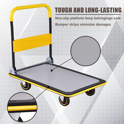Costway Folding Push Cart Dolly Moving Hand Truck Rolling Flatbed Platform Cart 300KG - 6