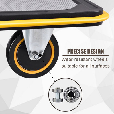 Costway Folding Push Cart Dolly Moving Hand Truck Rolling Flatbed Platform Cart 300KG - 8