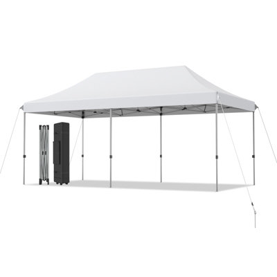 Costway Folding Tent Canopy Adjustable Shelter Outdoor Wheeled Storage ...