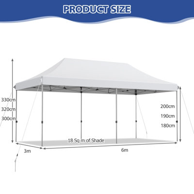 Costway Folding Tent Canopy Adjustable Shelter Outdoor Wheeled Storage Bag