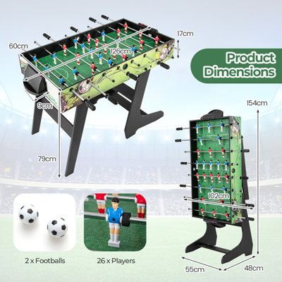 COSTWAY Foosball Table Game Set Foldable Football Table w/ Colorful Players