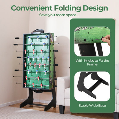 COSTWAY Foosball Table Game Set Foldable Football Table w/ Colorful Players - 3