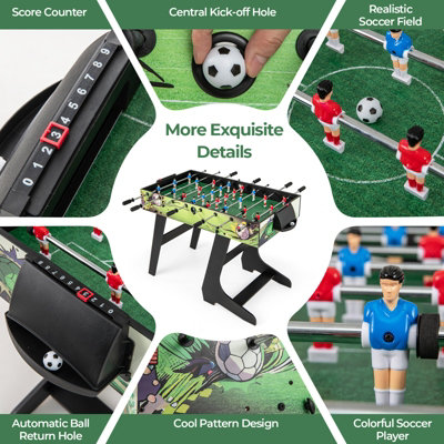 COSTWAY Foosball Table Game Set Foldable Football Table w/ Colorful Players - 4