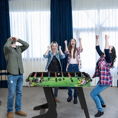 COSTWAY Foosball Table Game Set Foldable Football Table w/ Colorful Players - 8