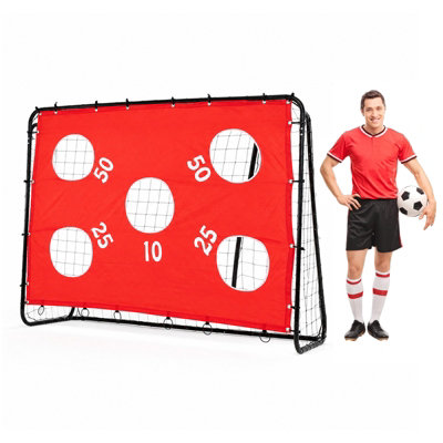 Costway Football Goal With Removable Target Net Red For Football Training