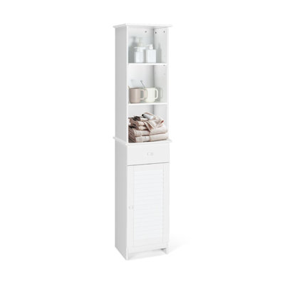 Costway Freestanding Bathroom Storage Cabinet W/ 3 Open Shelves & Door Cabinet | DIY at B&Q
