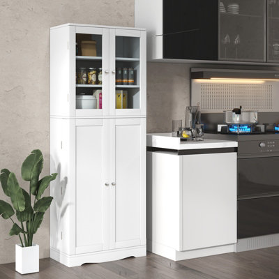 Kitchen storage cabinet with deals glass doors