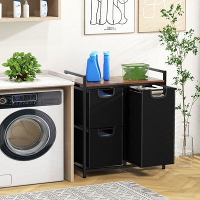 Costway Freestanding Laundry Hamper Laundry Basket Organizer w/3 Pull-Out Removable Bags - 3