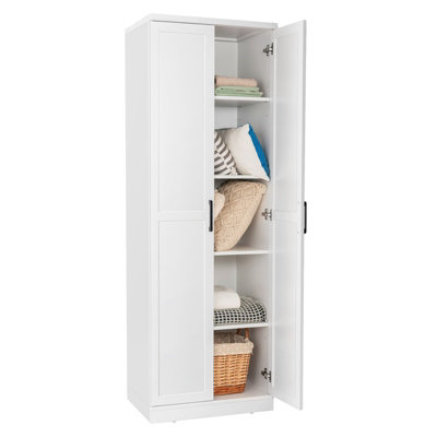 Costway Freestanding Tall Storage Cabinet Utility 2-Door Cabinet