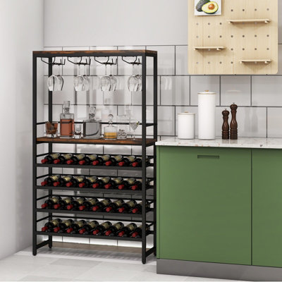 Costway Freestanding Wine Bakers Rack Industrial Floor Wine Rack Display Stand - 3