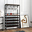 Costway Freestanding Wine Bakers Rack Industrial Floor Wine Rack Display Stand