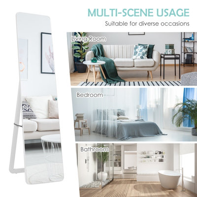 Costway Full Length Dressing Mirror Full Body Mirror Freestanding Wall Mounted - 3