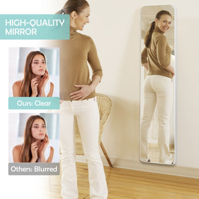 Costway Full Length Dressing Mirror Full Body Mirror Freestanding Wall Mounted - 4
