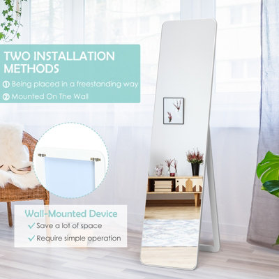 Costway Full Length Dressing Mirror Full Body Mirror Freestanding Wall Mounted - 5