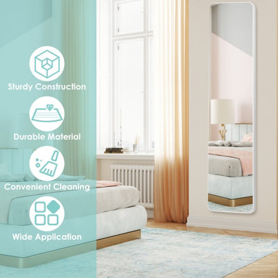 Costway Full Length Dressing Mirror Full Body Mirror Freestanding Wall Mounted - 6