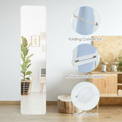 Costway Full Length Dressing Mirror Full Body Mirror Freestanding Wall Mounted - 8