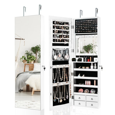 Led armoire on sale storage mirror