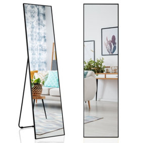 Costway Full Length Mirror Rectangular Dressing Mirror Floor-standing or Wall-mounted