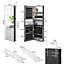 Costway Full-Length Mirrored Jewelry Cabinet Jewelry Armoire Wall Mounted Door Hanging