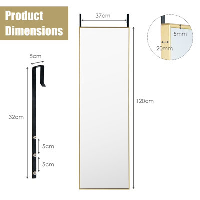 Costway Full-length Over the Door Mirror Hanging or Wall-mounted Dressing Mirror