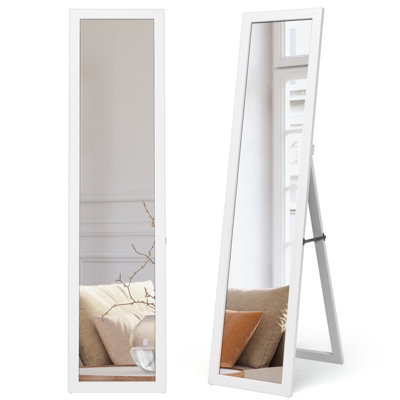 Costway Full-length Wood Mirror Free-Standing & Wall Mirror Cloakroom Mirror