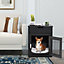 Costway Furniture Style Dog Crate Indoor Dog House Cage Side End Table w/ Wired & Wireless Charging