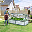 Costway Galvanized Raised Garden Bed Outdoor Planter Box Kit with Greenhouse