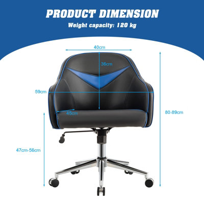 Costway Gaming Accent Chair Ergonomic Desk Chair Home Office Chair Adjustable Height
