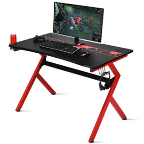 Costway Gaming Desk Ergonomic Shaped Computer Table